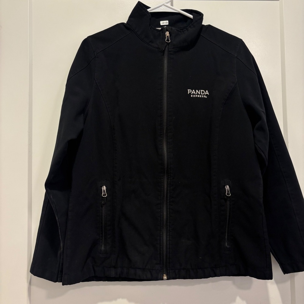 Panda Express Port Authority Womens Softshell Jacket Black Full Zip Large